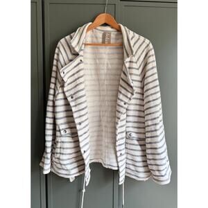 ANTHROPOLOGIE DOLAN sz XL striped baggy cotton coat